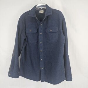 L.l Bean Navy Blue Brushed Ribbed Shacket Men's Size Medium Regular